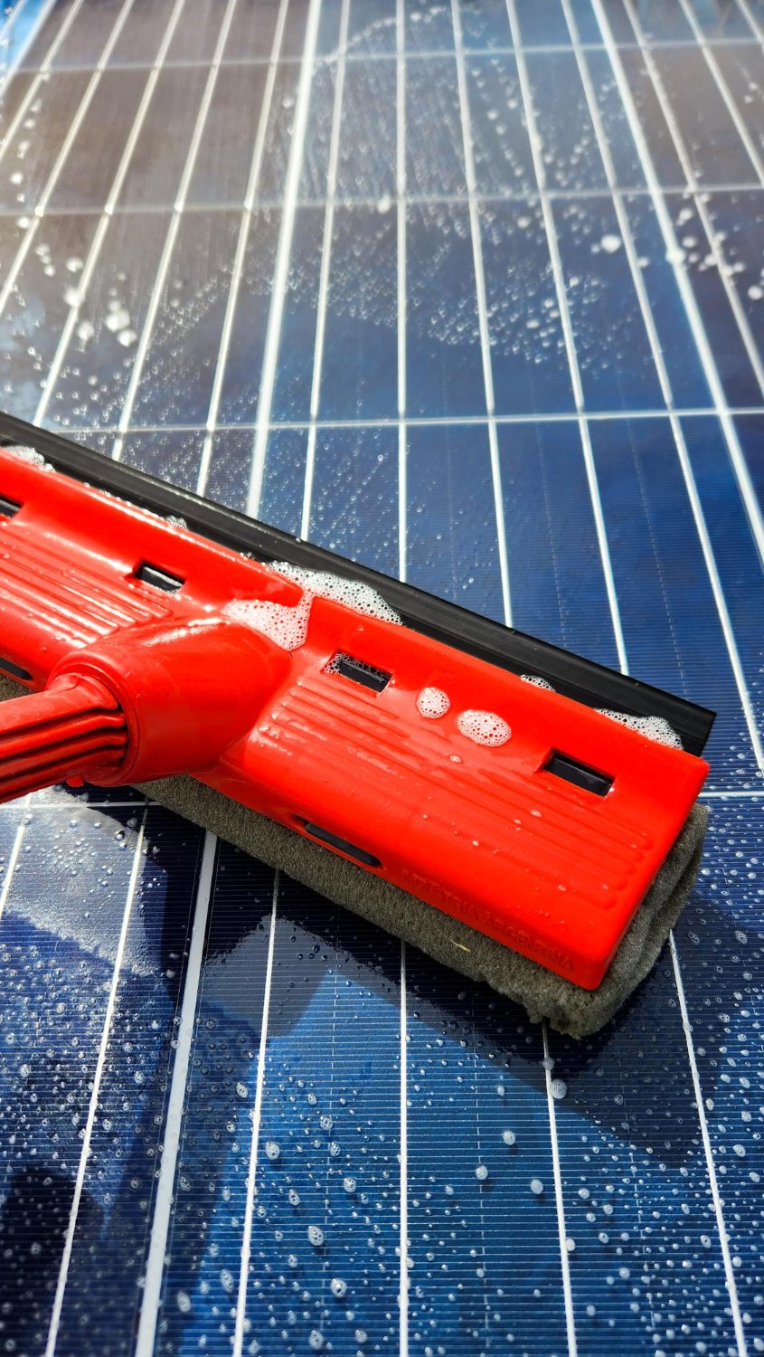 Professional solar panel cleaning Las Vegas NV — purified water system removes desert dust and mineral deposits by Desert Window Services
